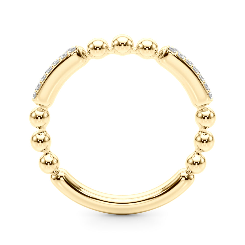 Beaded Diamond Half Eternity Ring in Gold & Platinum