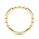Beaded Diamond Half Eternity Ring in Gold & Platinum