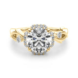 Majestic Twisted Shank Engagement Ring Round Diamond Engagement Ring — 9K/18K Gold & Platinum