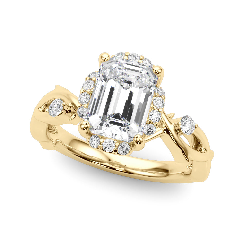 Majestic Twisted Shank Engagement Ring Round Diamond Engagement Ring — 9K/18K Gold & Platinum