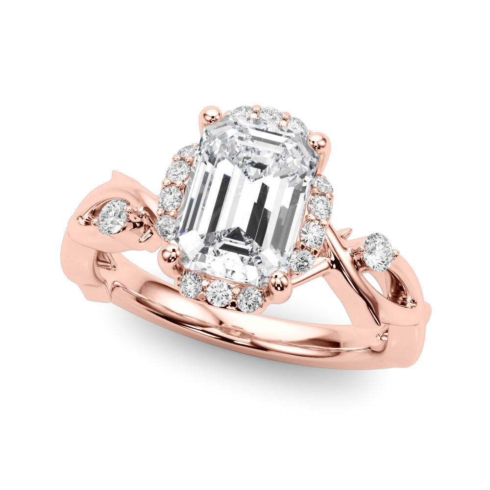 Majestic Twisted Shank Engagement Ring Round Diamond Engagement Ring — 9K/18K Gold & Platinum