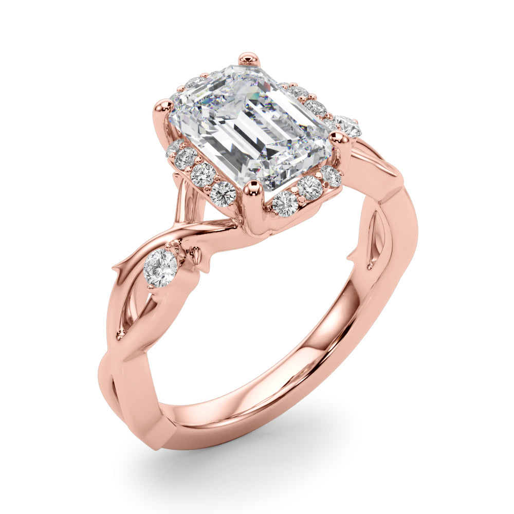 Majestic Twisted Shank Engagement Ring Round Diamond Engagement Ring — 9K/18K Gold & Platinum