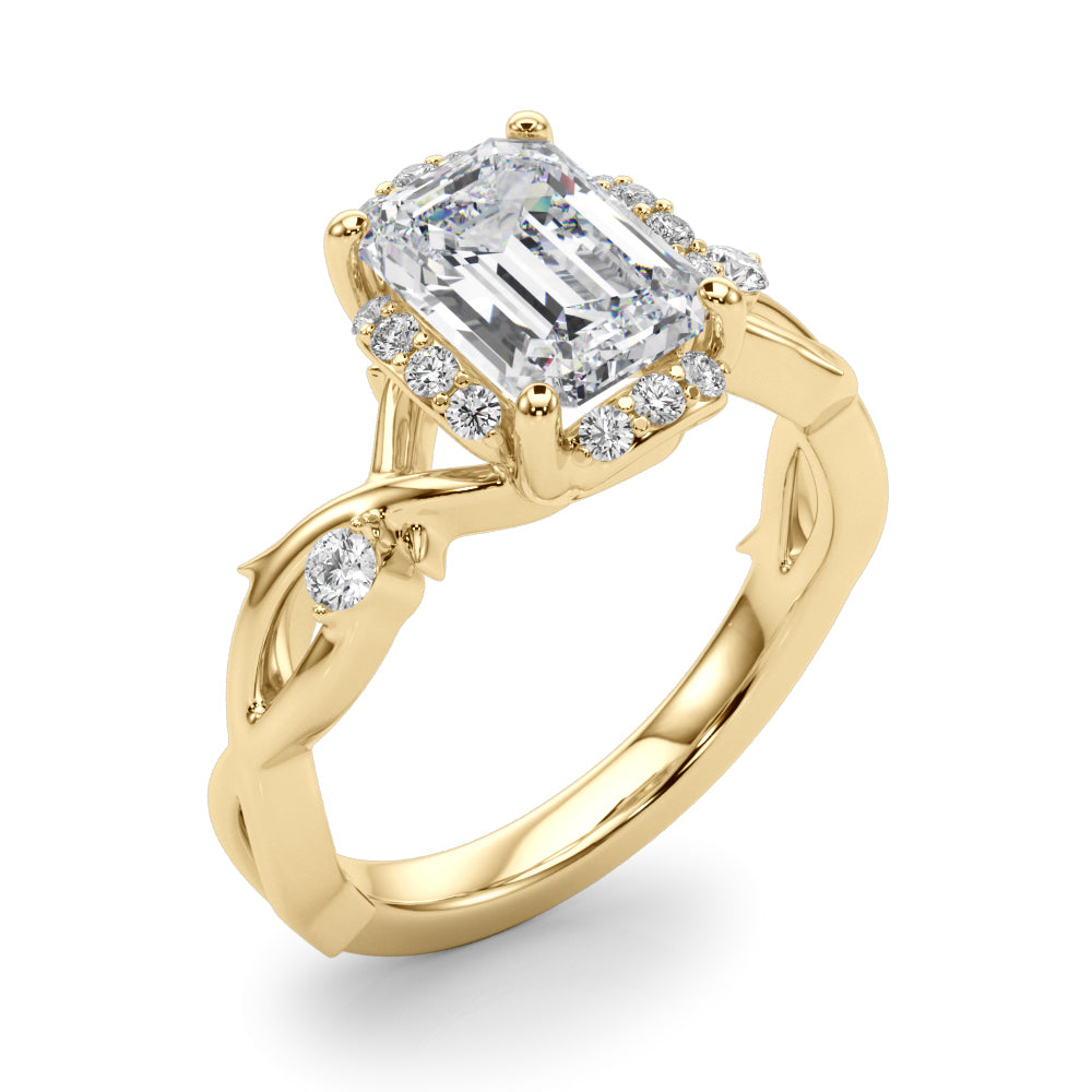 Majestic Twisted Shank Engagement Ring Round Diamond Engagement Ring — 9K/18K Gold & Platinum