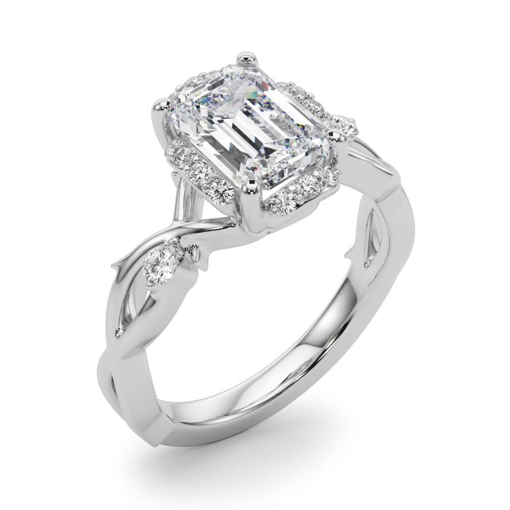 Majestic Twisted Shank Engagement Ring Round Diamond Engagement Ring — 9K/18K Gold & Platinum