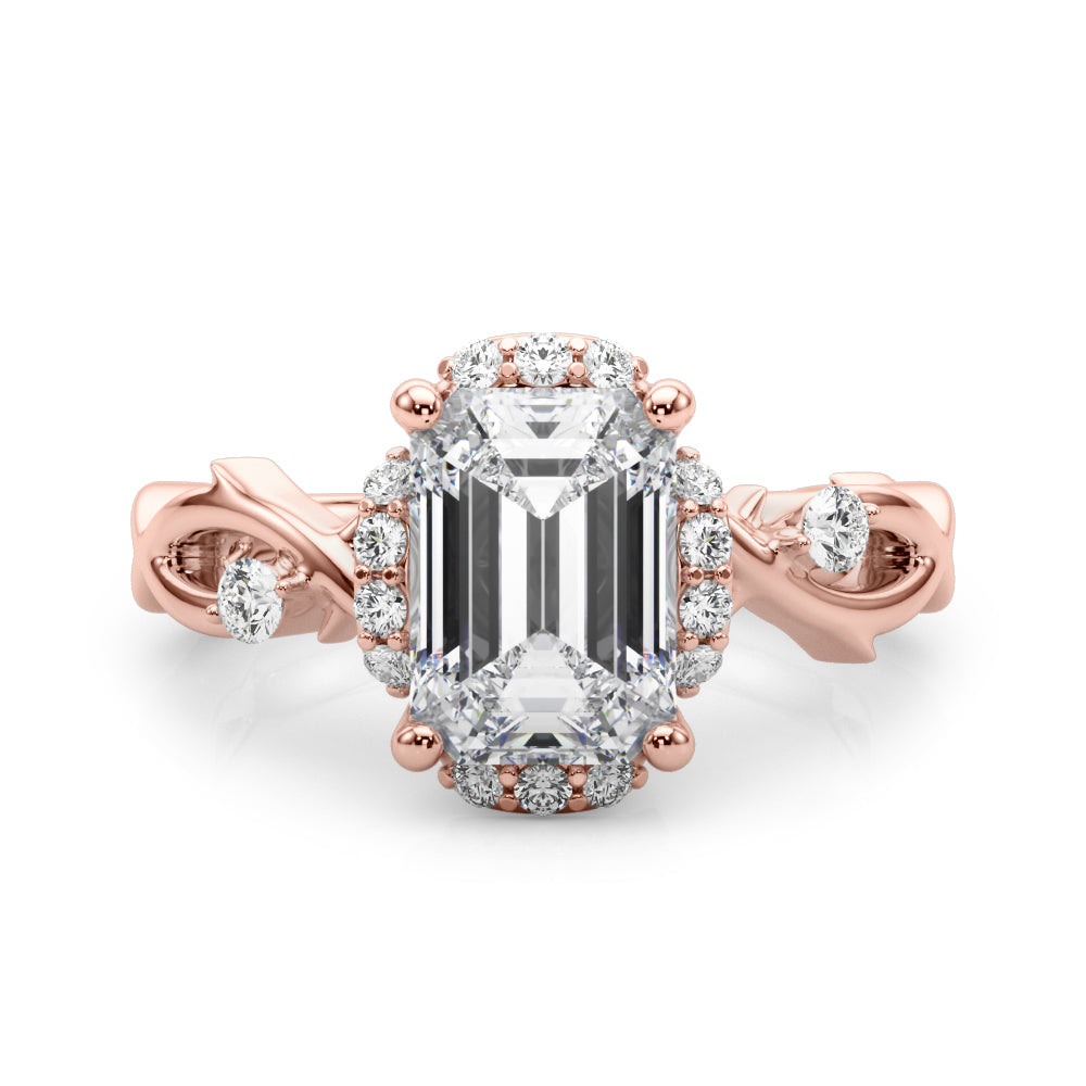Majestic Twisted Shank Engagement Ring Round Diamond Engagement Ring — 9K/18K Gold & Platinum