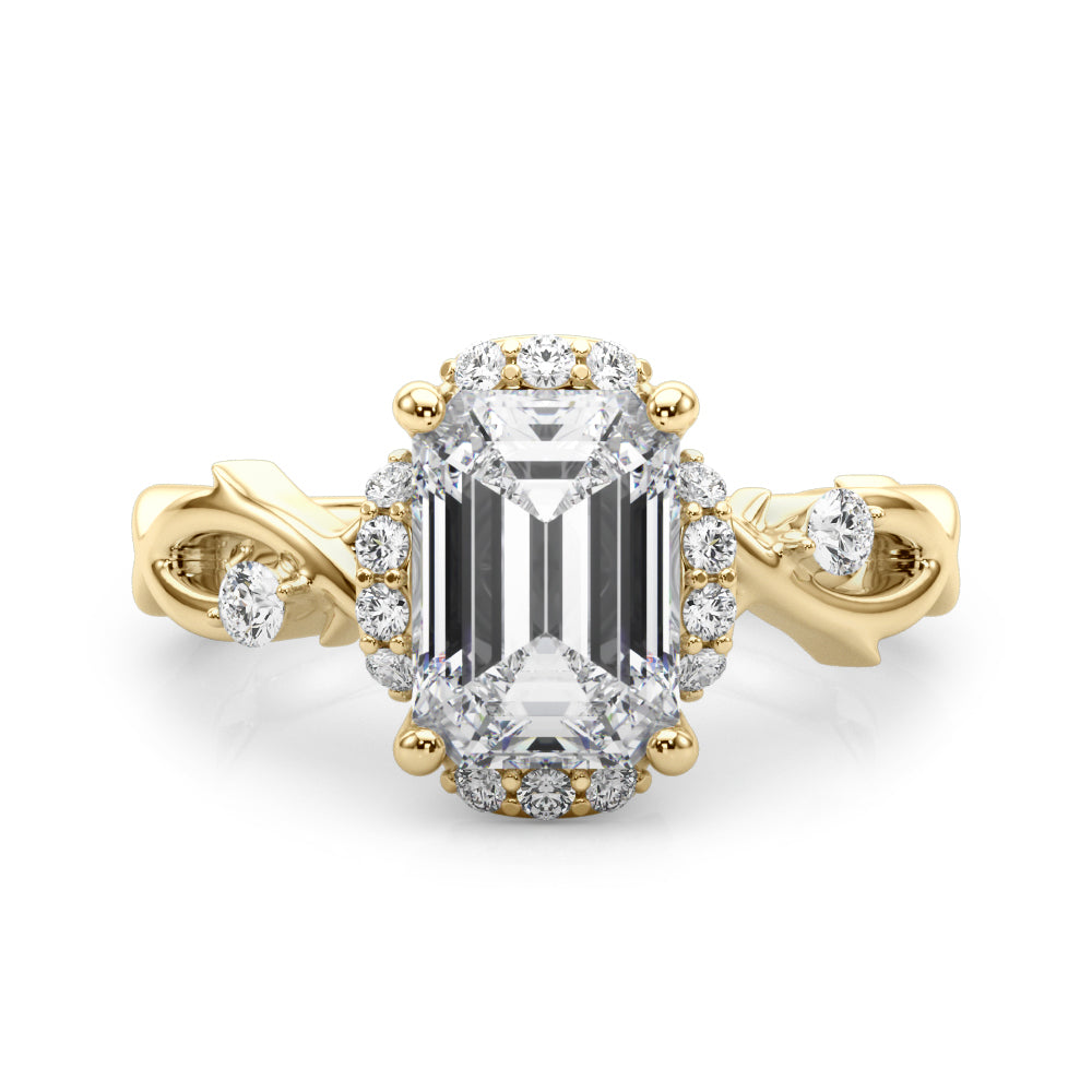 Majestic Twisted Shank Engagement Ring Round Diamond Engagement Ring — 9K/18K Gold & Platinum