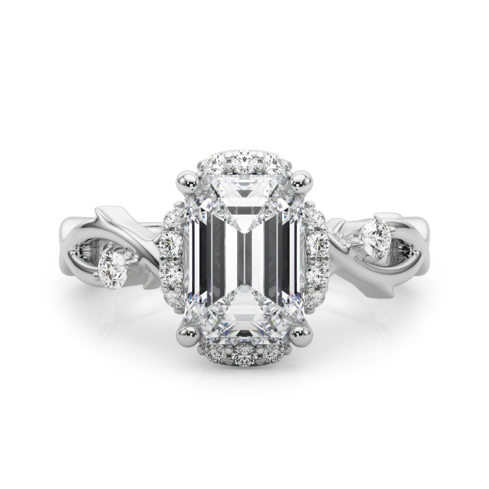 Majestic Twisted Shank Engagement Ring Round Diamond Engagement Ring — 9K/18K Gold & Platinum