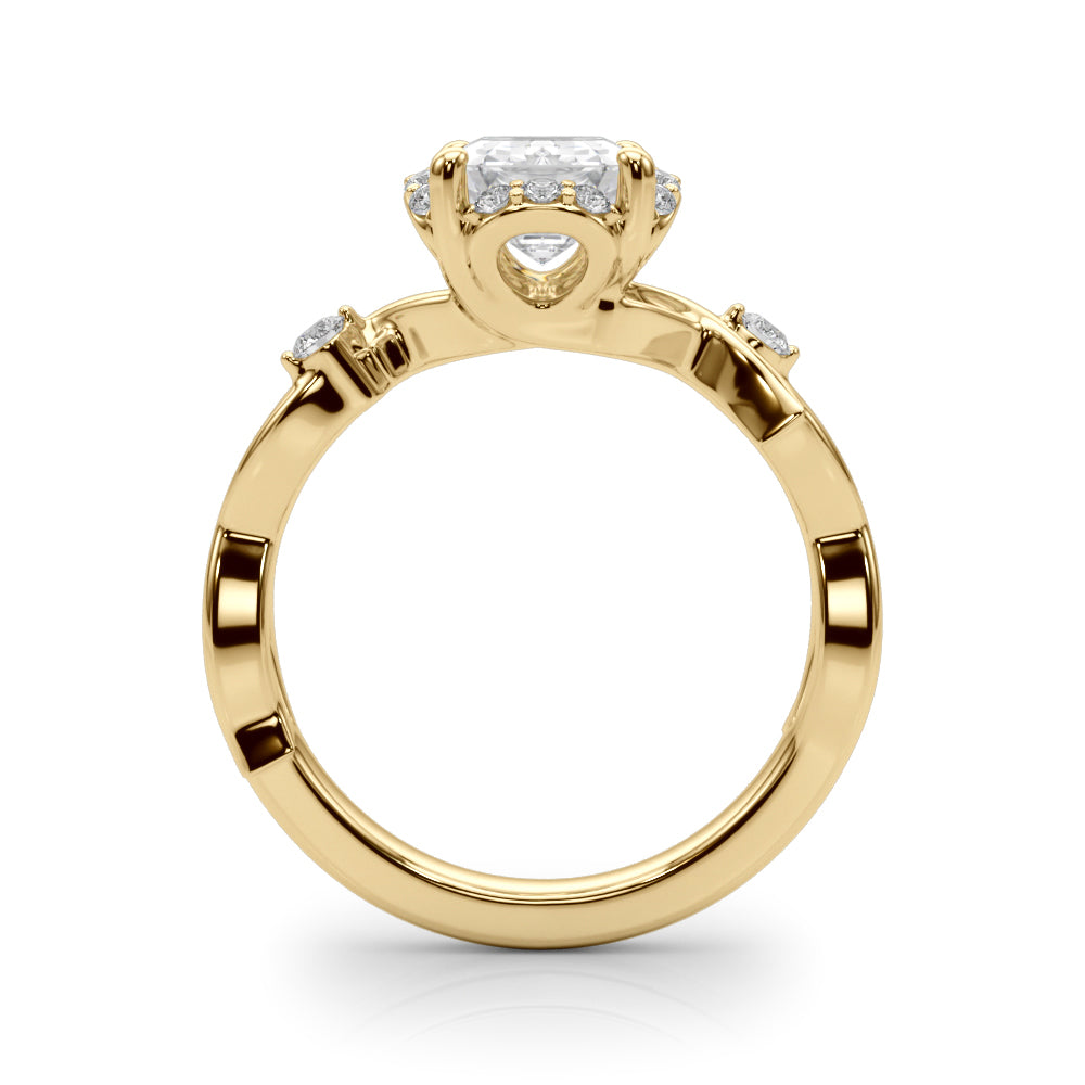Majestic Twisted Shank Engagement Ring Round Diamond Engagement Ring — 9K/18K Gold & Platinum