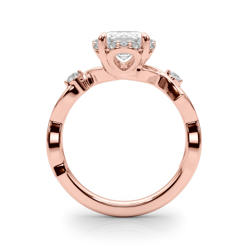 Majestic Twisted Shank Engagement Ring Round Diamond Engagement Ring — 9K/18K Gold & Platinum