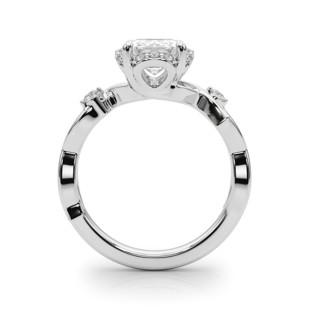 Majestic Twisted Shank Engagement Ring Round Diamond Engagement Ring — 9K/18K Gold & Platinum