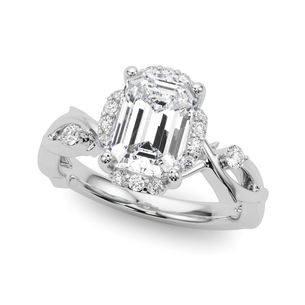 Majestic Twisted Shank Engagement Ring Round Diamond Engagement Ring — 9K/18K Gold & Platinum