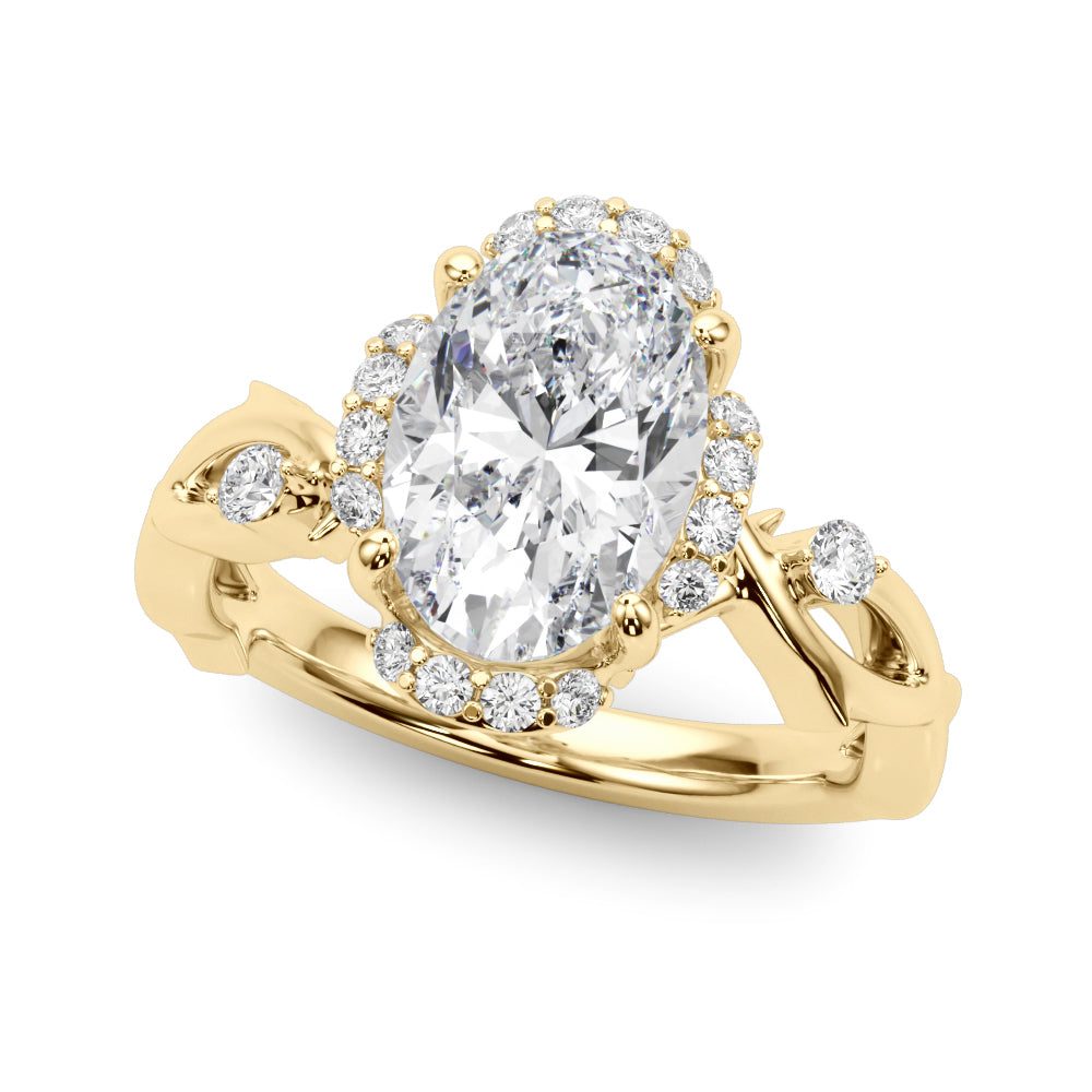 Majestic Twisted Shank Engagement Ring Round Diamond Engagement Ring — 9K/18K Gold & Platinum