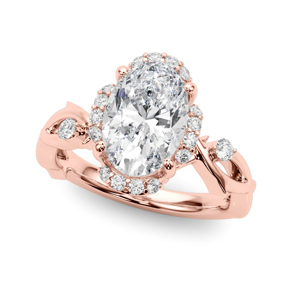 Majestic Twisted Shank Engagement Ring Round Diamond Engagement Ring — 9K/18K Gold & Platinum