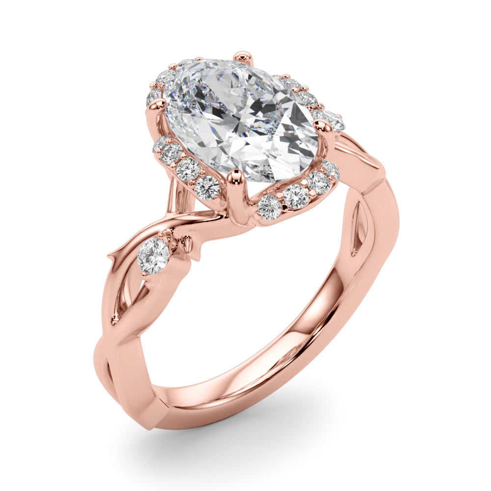 Majestic Twisted Shank Engagement Ring Round Diamond Engagement Ring — 9K/18K Gold & Platinum