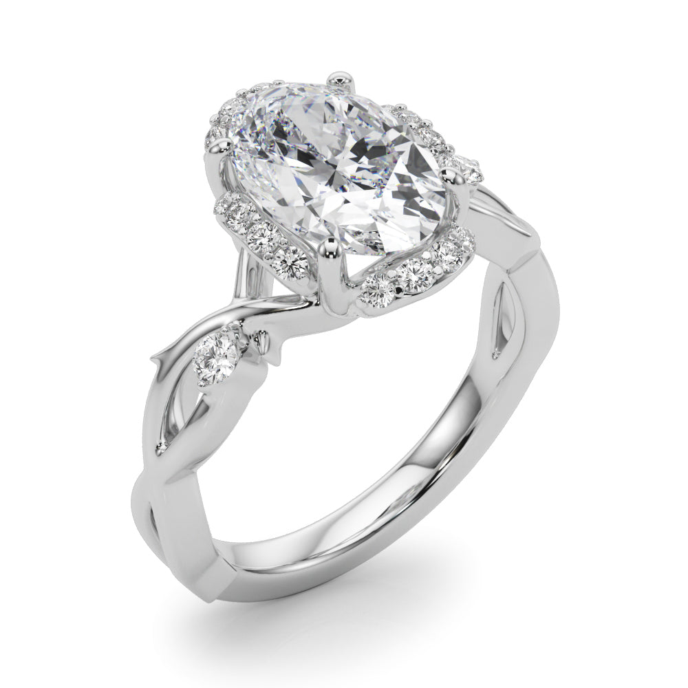 Majestic Twisted Shank Engagement Ring Round Diamond Engagement Ring — 9K/18K Gold & Platinum