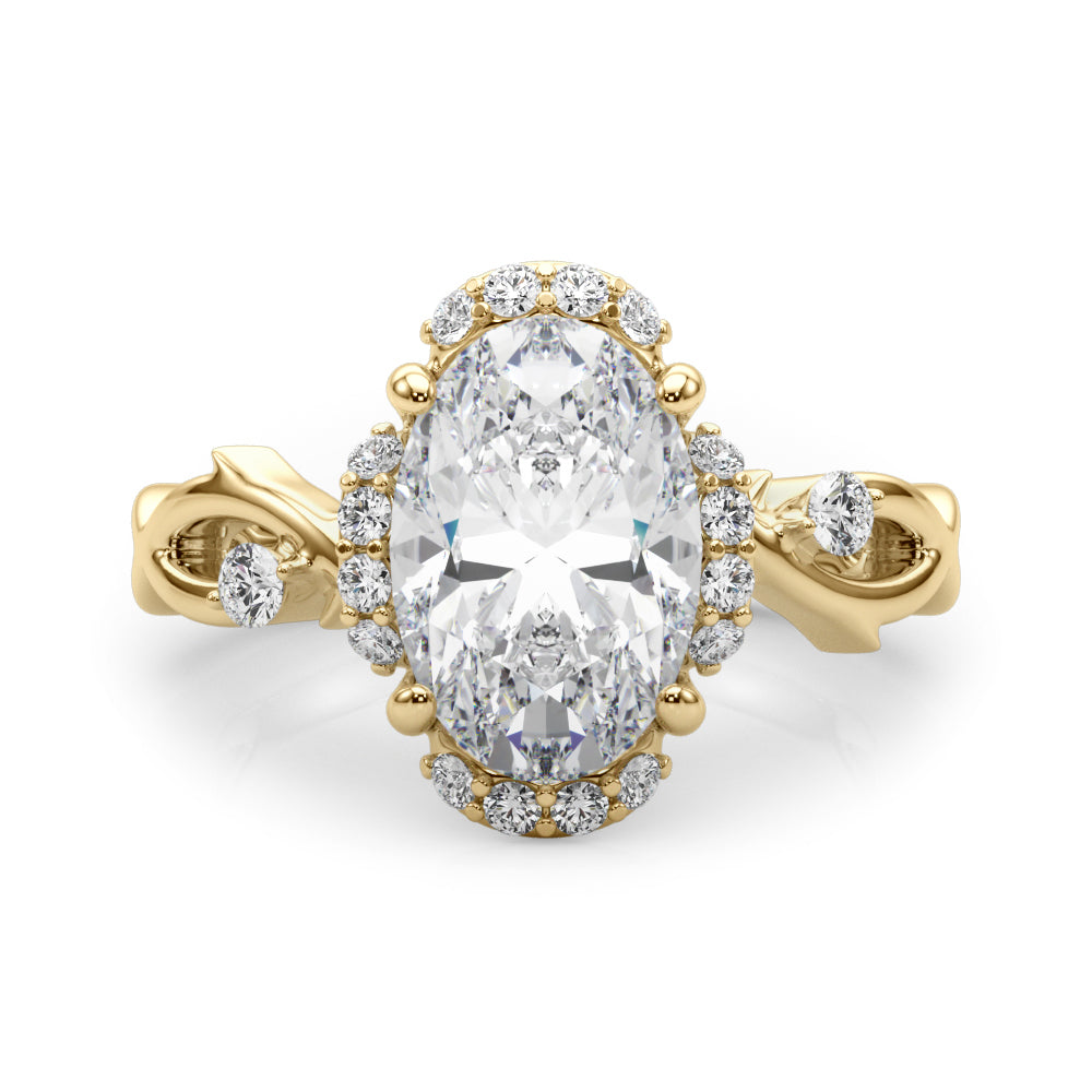 Majestic Twisted Shank Engagement Ring Round Diamond Engagement Ring — 9K/18K Gold & Platinum