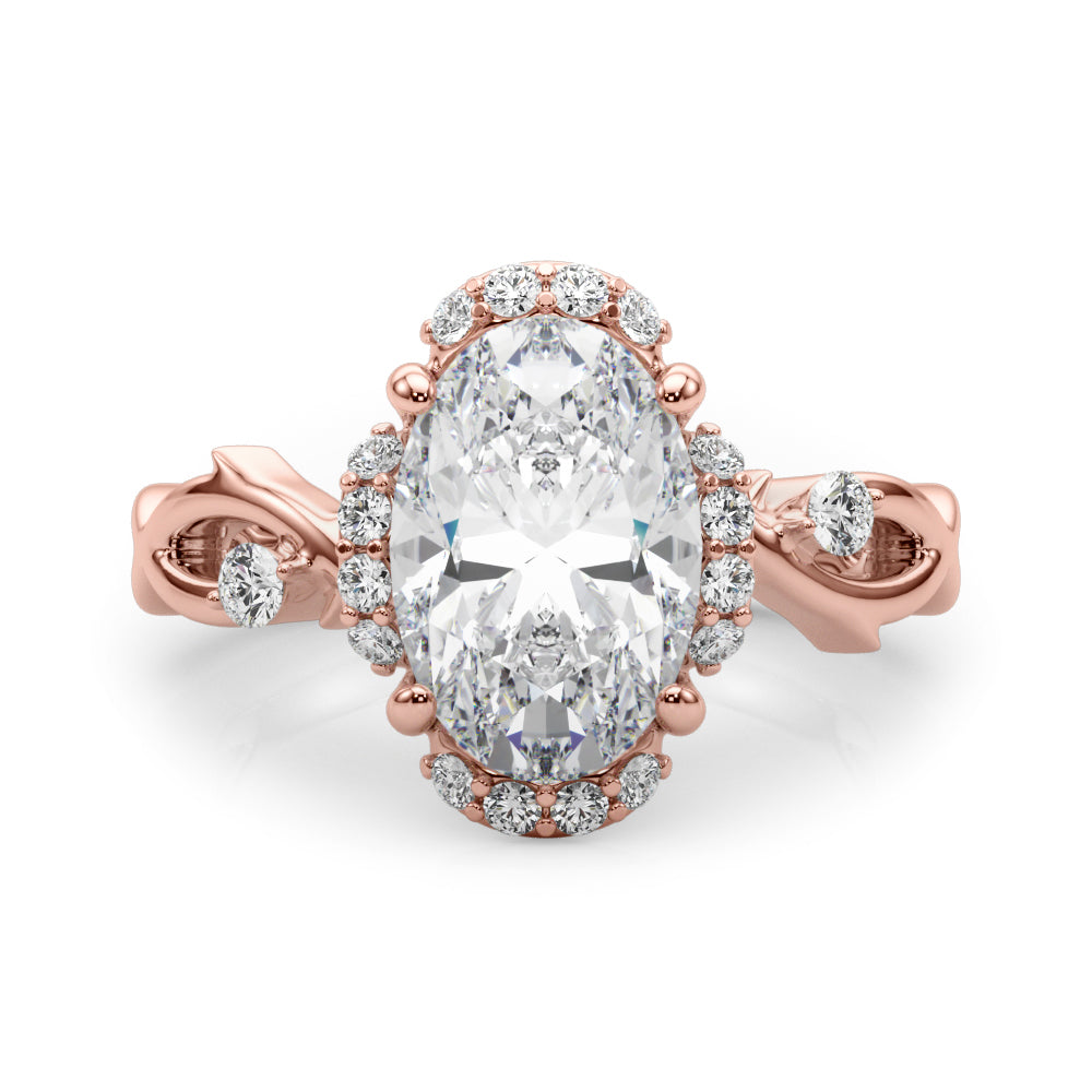 Majestic Twisted Shank Engagement Ring Round Diamond Engagement Ring — 9K/18K Gold & Platinum