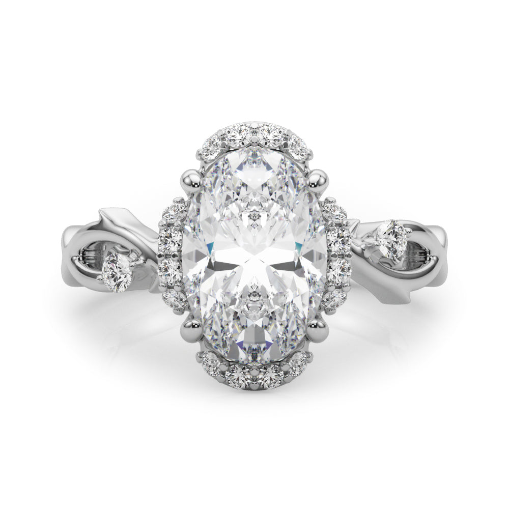 Majestic Twisted Shank Engagement Ring Round Diamond Engagement Ring — 9K/18K Gold & Platinum