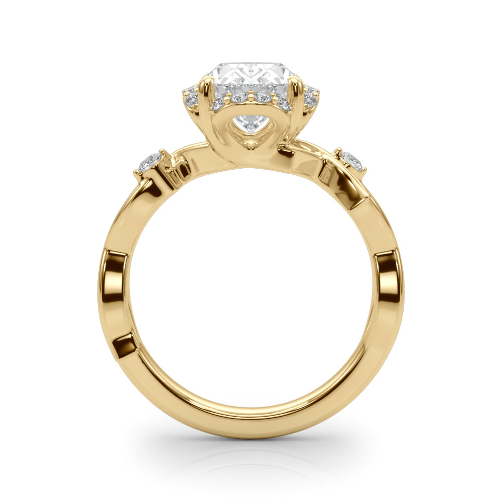 Majestic Twisted Shank Engagement Ring Round Diamond Engagement Ring — 9K/18K Gold & Platinum