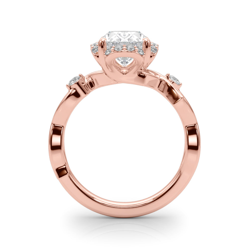 Majestic Twisted Shank Engagement Ring Round Diamond Engagement Ring — 9K/18K Gold & Platinum