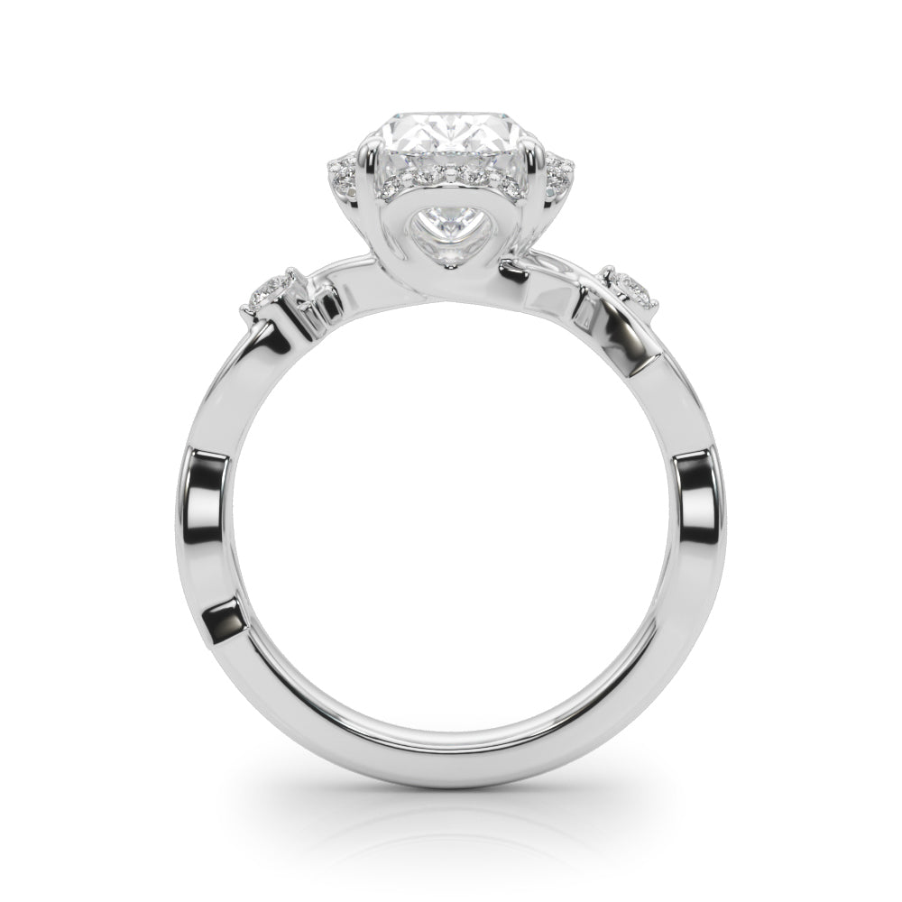 Majestic Twisted Shank Engagement Ring Round Diamond Engagement Ring — 9K/18K Gold & Platinum