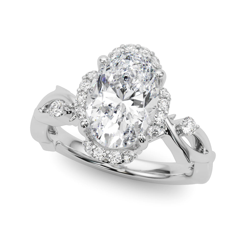 Majestic Twisted Shank Engagement Ring Round Diamond Engagement Ring — 9K/18K Gold & Platinum