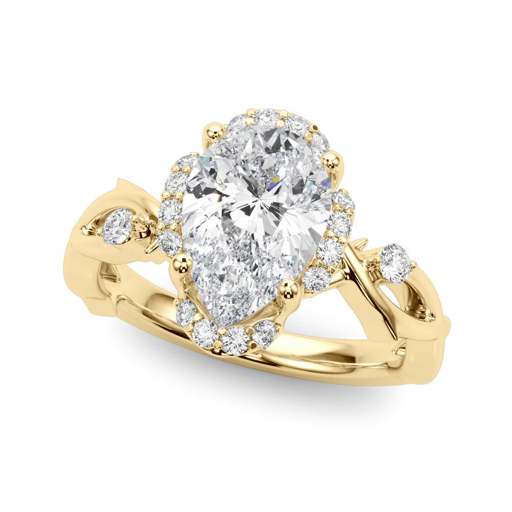 Majestic Twisted Shank Engagement Ring Round Diamond Engagement Ring — 9K/18K Gold & Platinum