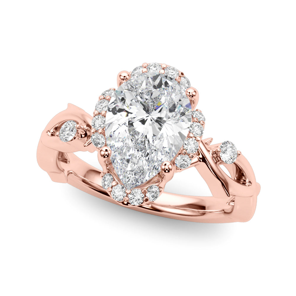 Majestic Twisted Shank Engagement Ring Round Diamond Engagement Ring — 9K/18K Gold & Platinum