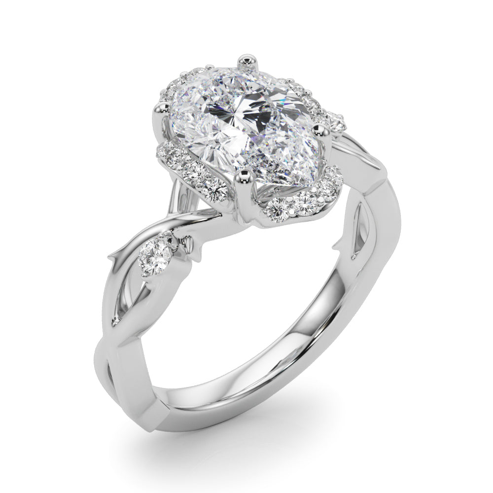 Majestic Twisted Shank Engagement Ring Round Diamond Engagement Ring — 9K/18K Gold & Platinum