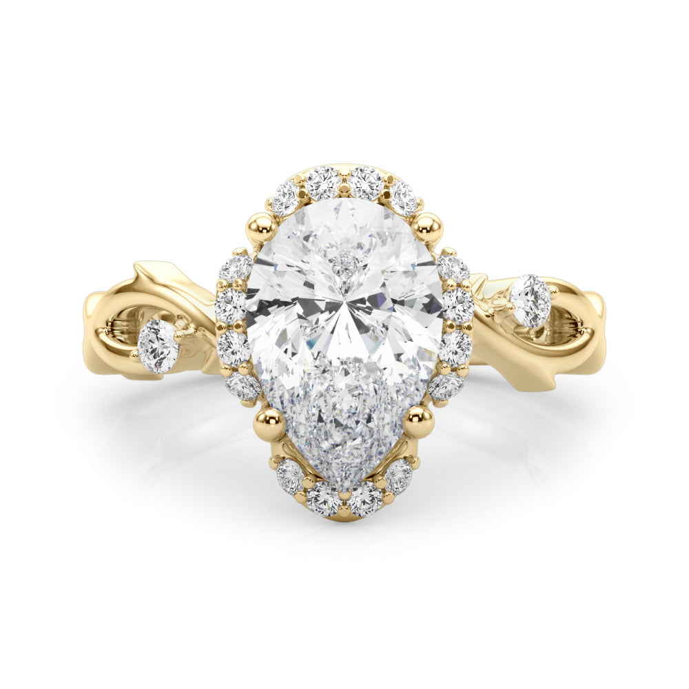 Majestic Twisted Shank Engagement Ring Round Diamond Engagement Ring — 9K/18K Gold & Platinum