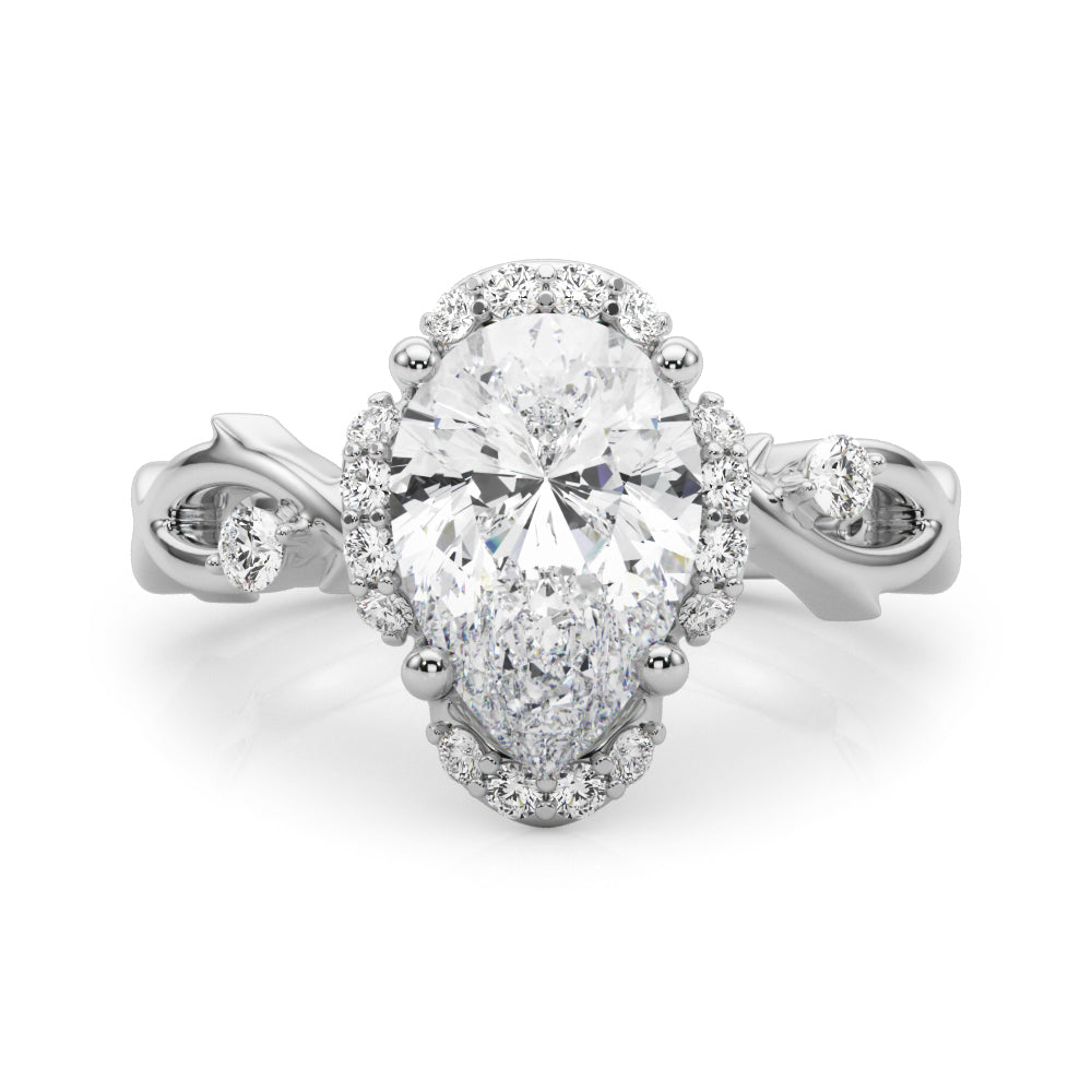 Majestic Twisted Shank Engagement Ring Round Diamond Engagement Ring — 9K/18K Gold & Platinum
