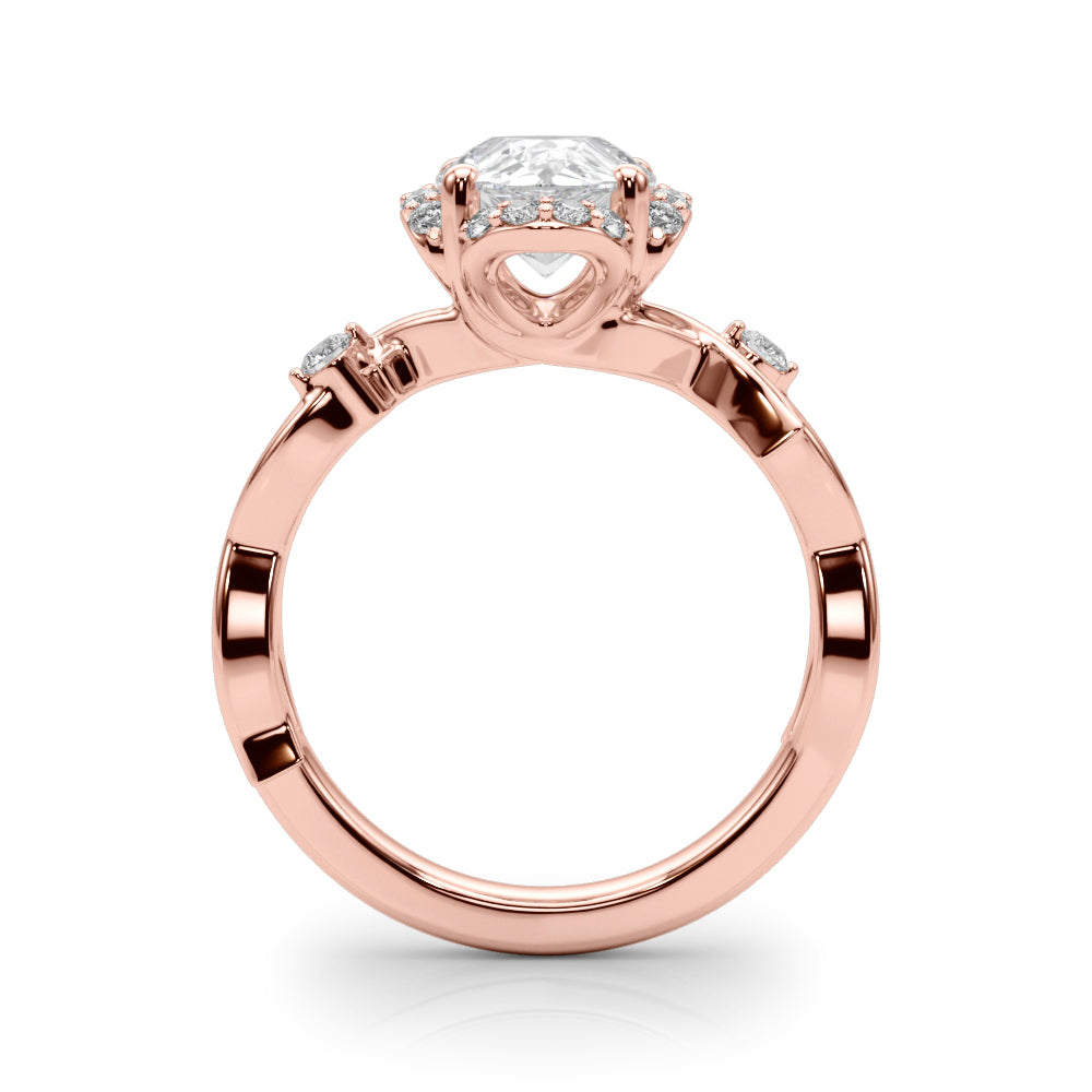Majestic Twisted Shank Engagement Ring Round Diamond Engagement Ring — 9K/18K Gold & Platinum
