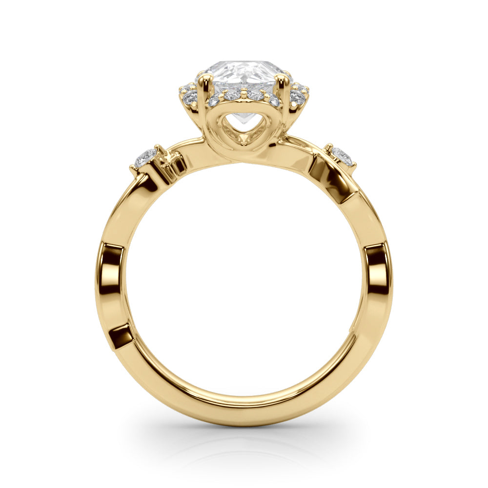 Majestic Twisted Shank Engagement Ring Round Diamond Engagement Ring — 9K/18K Gold & Platinum