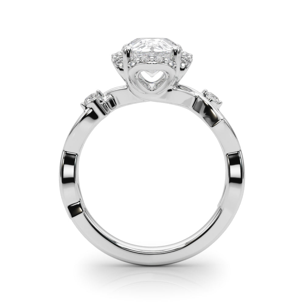 Majestic Twisted Shank Engagement Ring Round Diamond Engagement Ring — 9K/18K Gold & Platinum