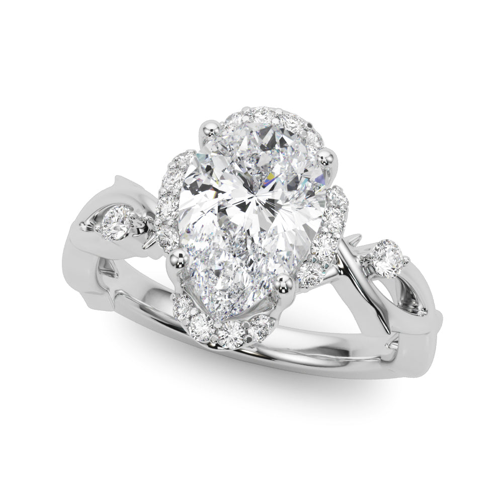 Majestic Twisted Shank Engagement Ring Round Diamond Engagement Ring — 9K/18K Gold & Platinum