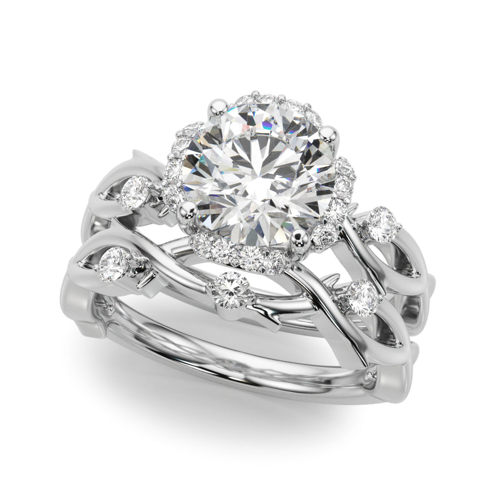 Majestic Twisted Shank Engagement Ring Round Diamond Engagement Ring — 9K/18K Gold & Platinum