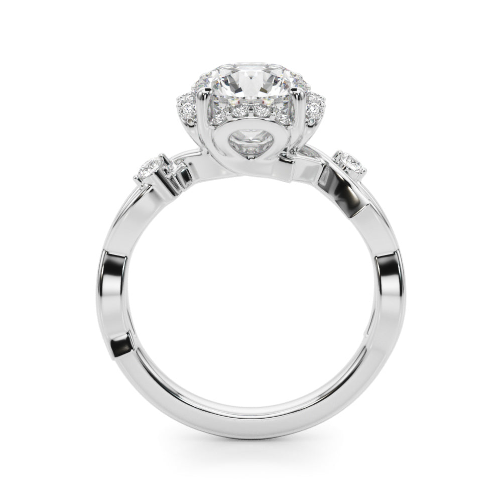 Majestic Twisted Shank Engagement Ring Round Diamond Engagement Ring — 9K/18K Gold & Platinum