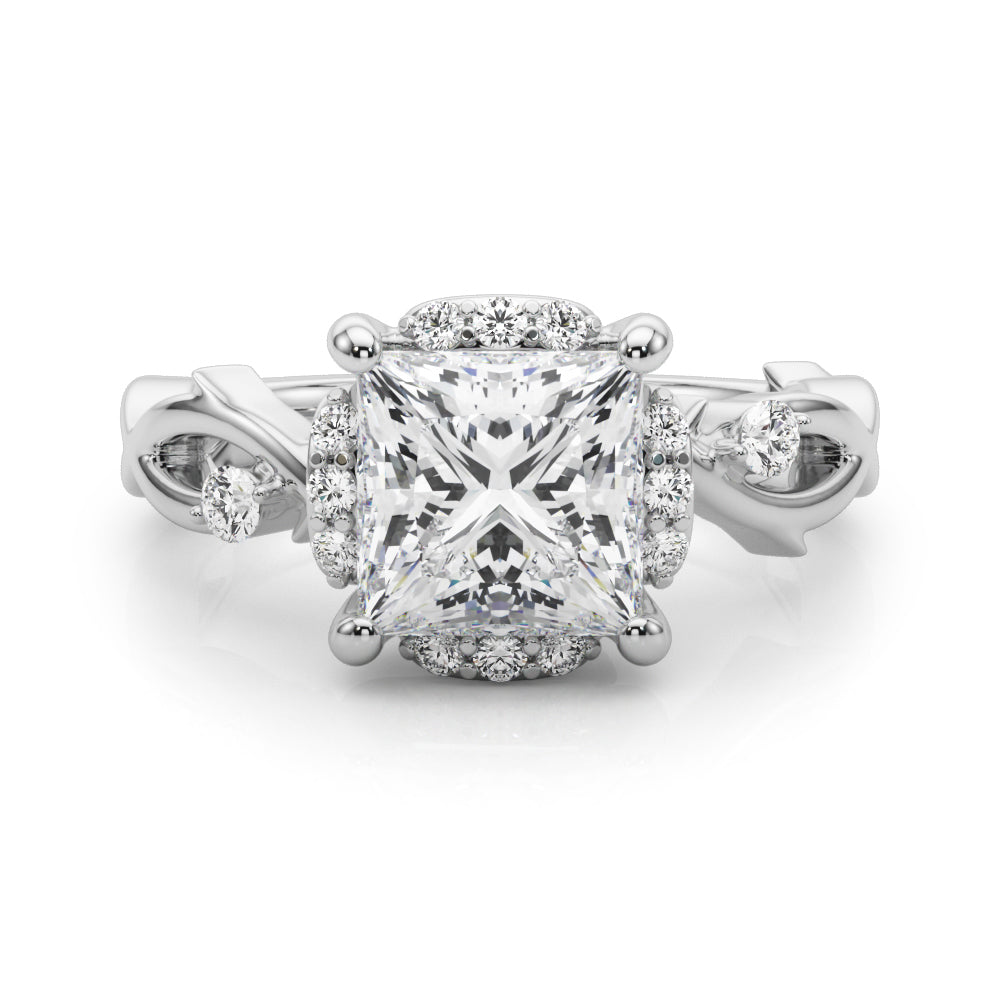 Majestic Twisted Shank Engagement Ring Round Diamond Engagement Ring — 9K/18K Gold & Platinum