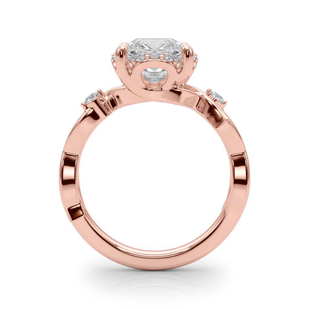 Majestic Twisted Shank Engagement Ring Round Diamond Engagement Ring — 9K/18K Gold & Platinum