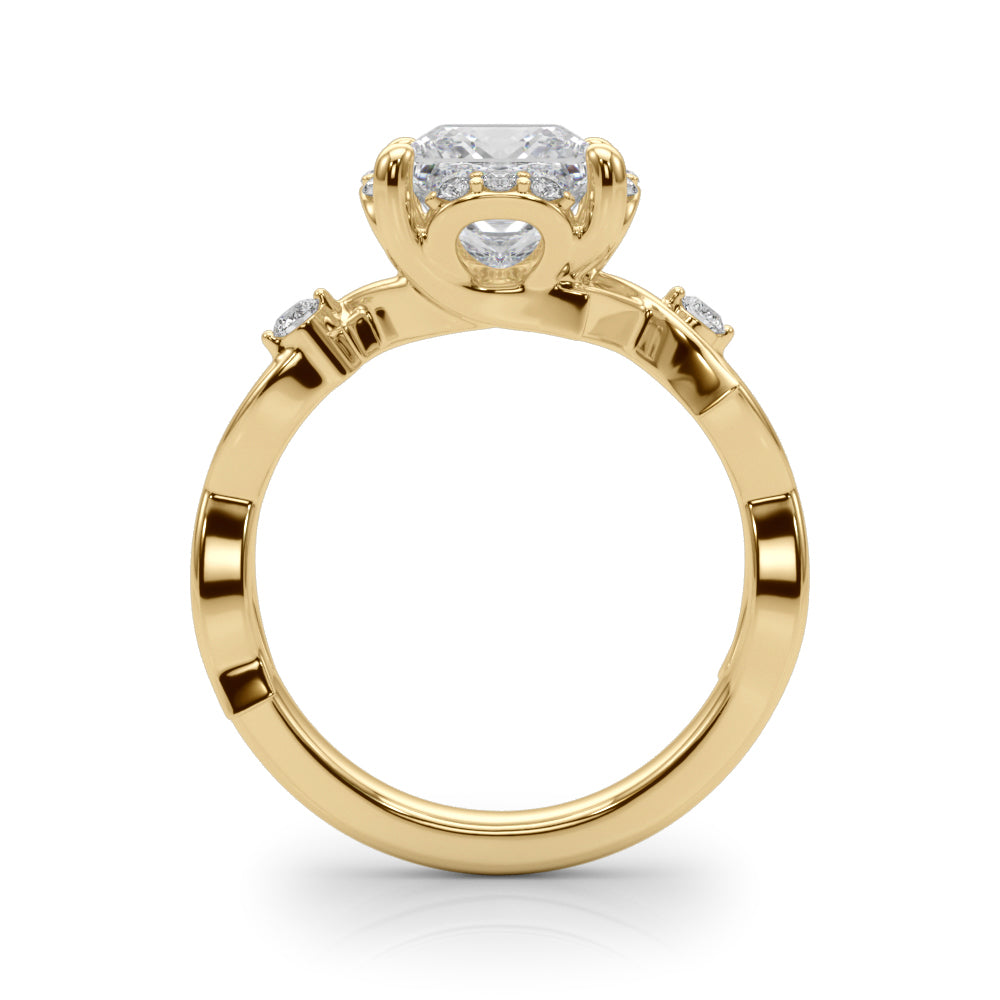 Majestic Twisted Shank Engagement Ring Round Diamond Engagement Ring — 9K/18K Gold & Platinum