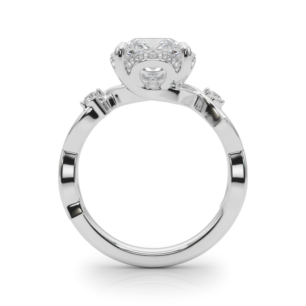 Majestic Twisted Shank Engagement Ring Round Diamond Engagement Ring — 9K/18K Gold & Platinum