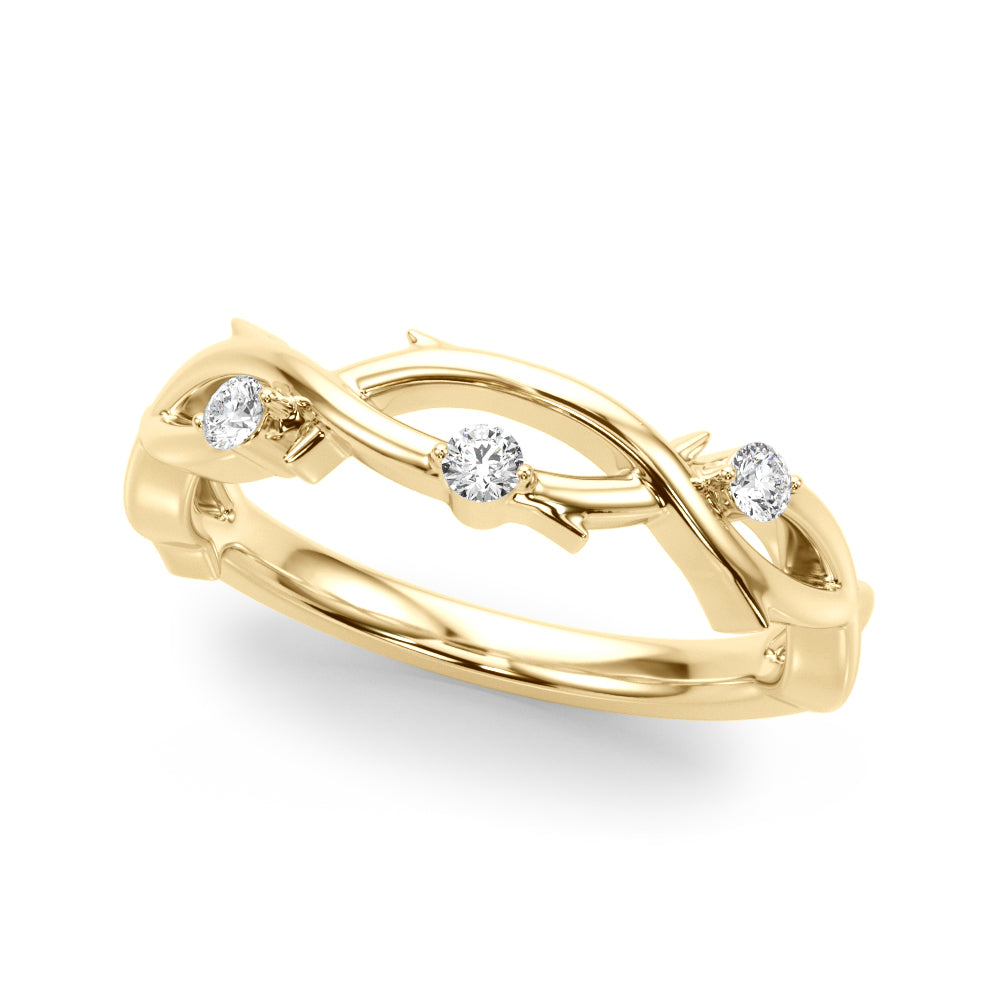 Nature Inspired Half Eternity Ring in Gold & Platinum