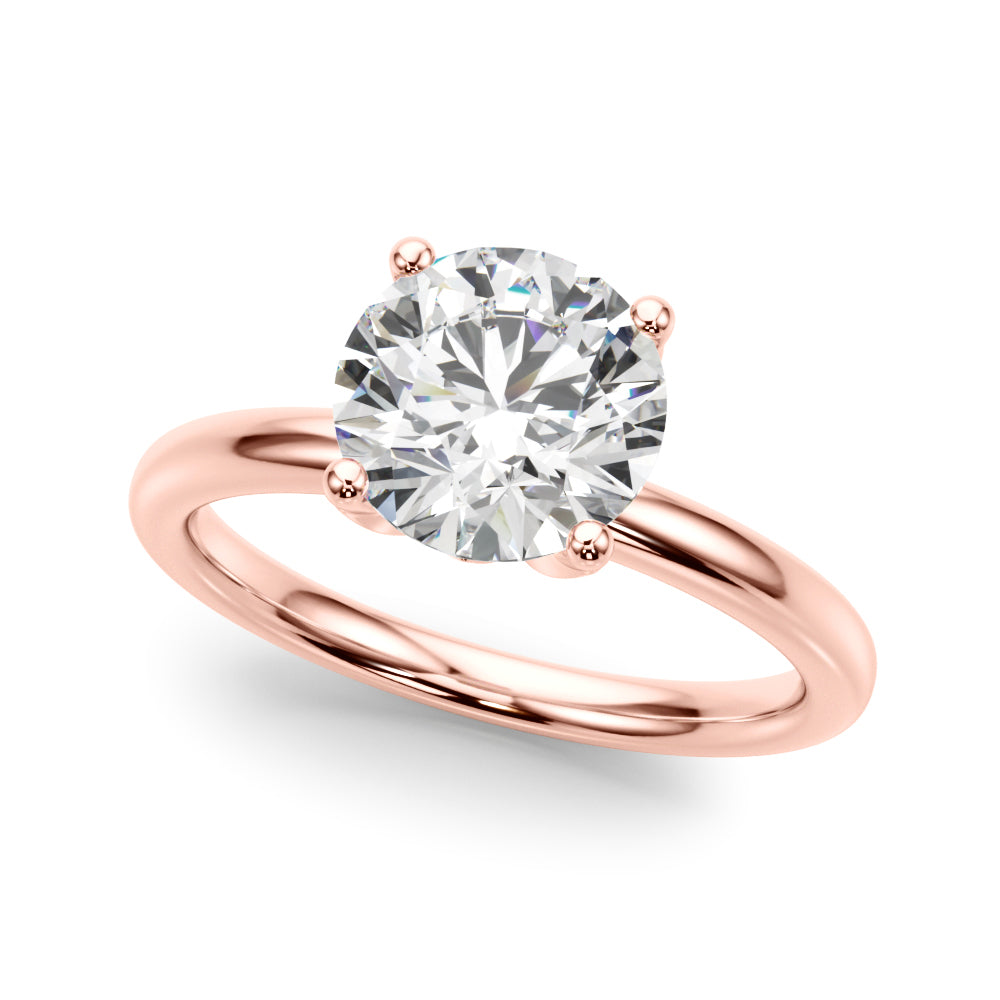 Romantic Sidestone Round Diamond Engagement Ring — 9K/18K Gold & Platinum