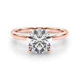 Romantic Sidestone Round Diamond Engagement Ring — 9K/18K Gold & Platinum