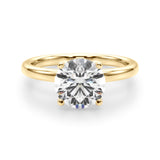 Romantic Sidestone Round Diamond Engagement Ring — 9K/18K Gold & Platinum