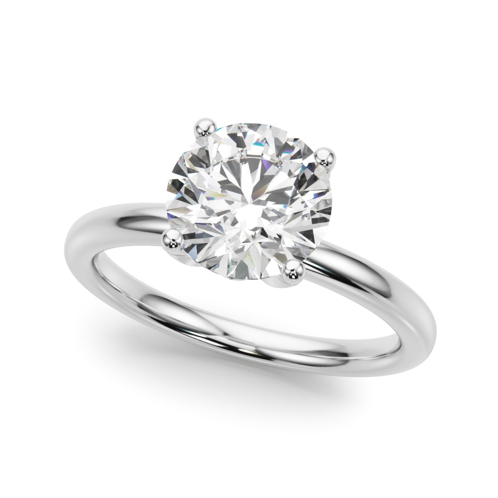 Romantic Sidestone Round Diamond Engagement Ring — 9K/18K Gold & Platinum