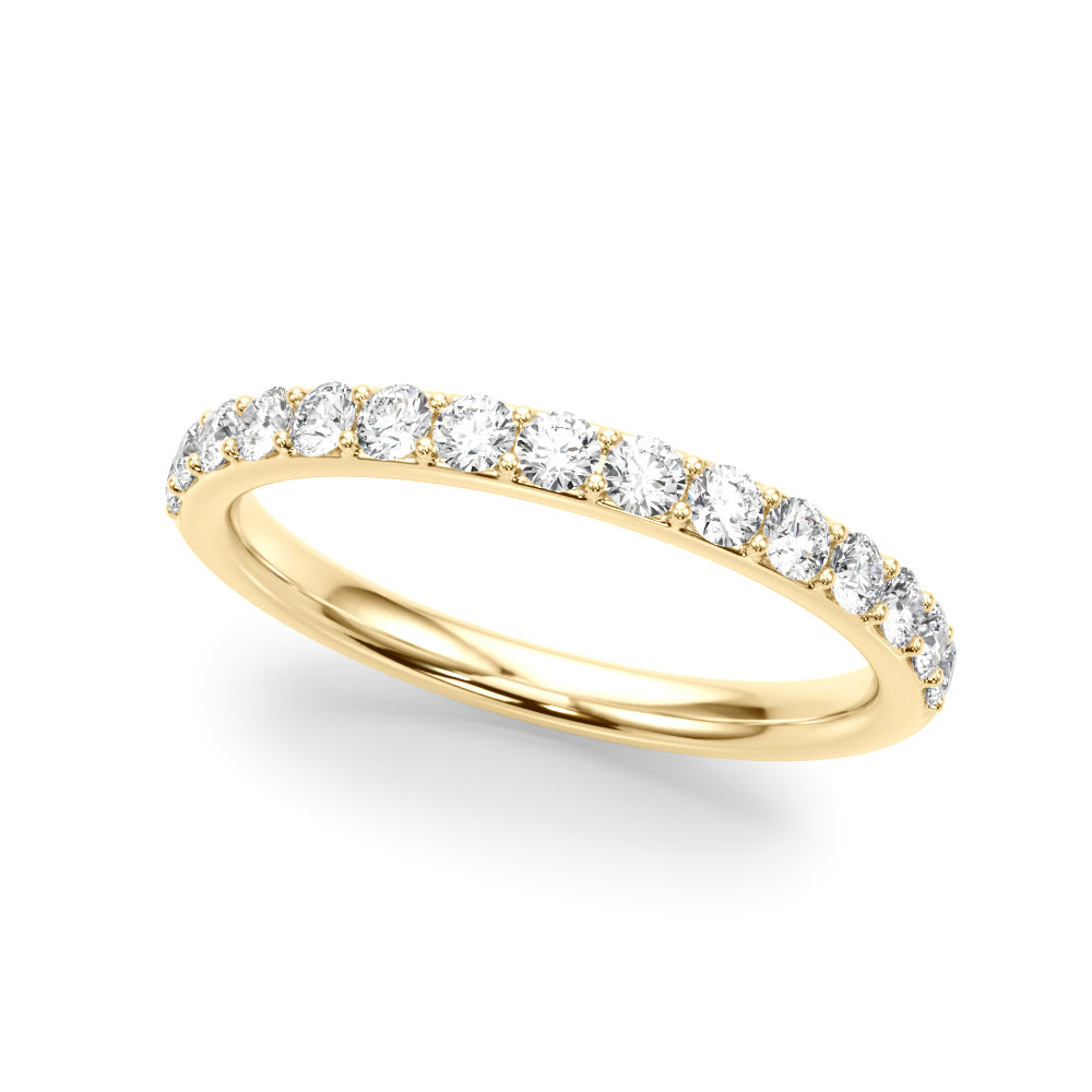 Shared Prong Wedding Half Eternity Ring in Gold & Platinum