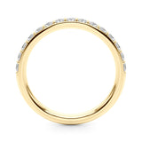Shared Prong Wedding Half Eternity Ring in Gold & Platinum