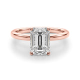 Lustrous Sidestone Emerald Diamond Engagement Ring — 9K/18K Gold & Platinum