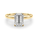 Lustrous Sidestone Emerald Diamond Engagement Ring — 9K/18K Gold & Platinum